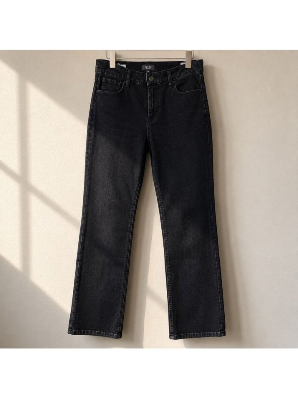 NYDJ Marilyn Straight Sz 10 Jeans Blackened Blue Lift Tuck